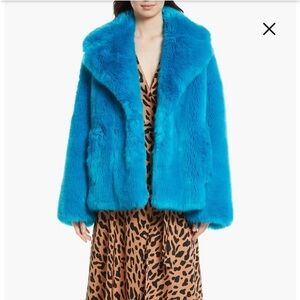 Diane Von Furstenburg faux fur oversized coat